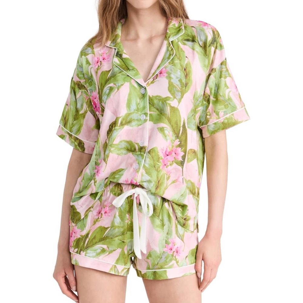 NWT PJ Salvage Tropicana Dreams Short Sleeve Top, Bottom &  Headband PJ Set (S)